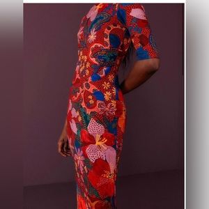 NWT Farm Rio Snake Garden Red Body Con Jersey Dress Size M New